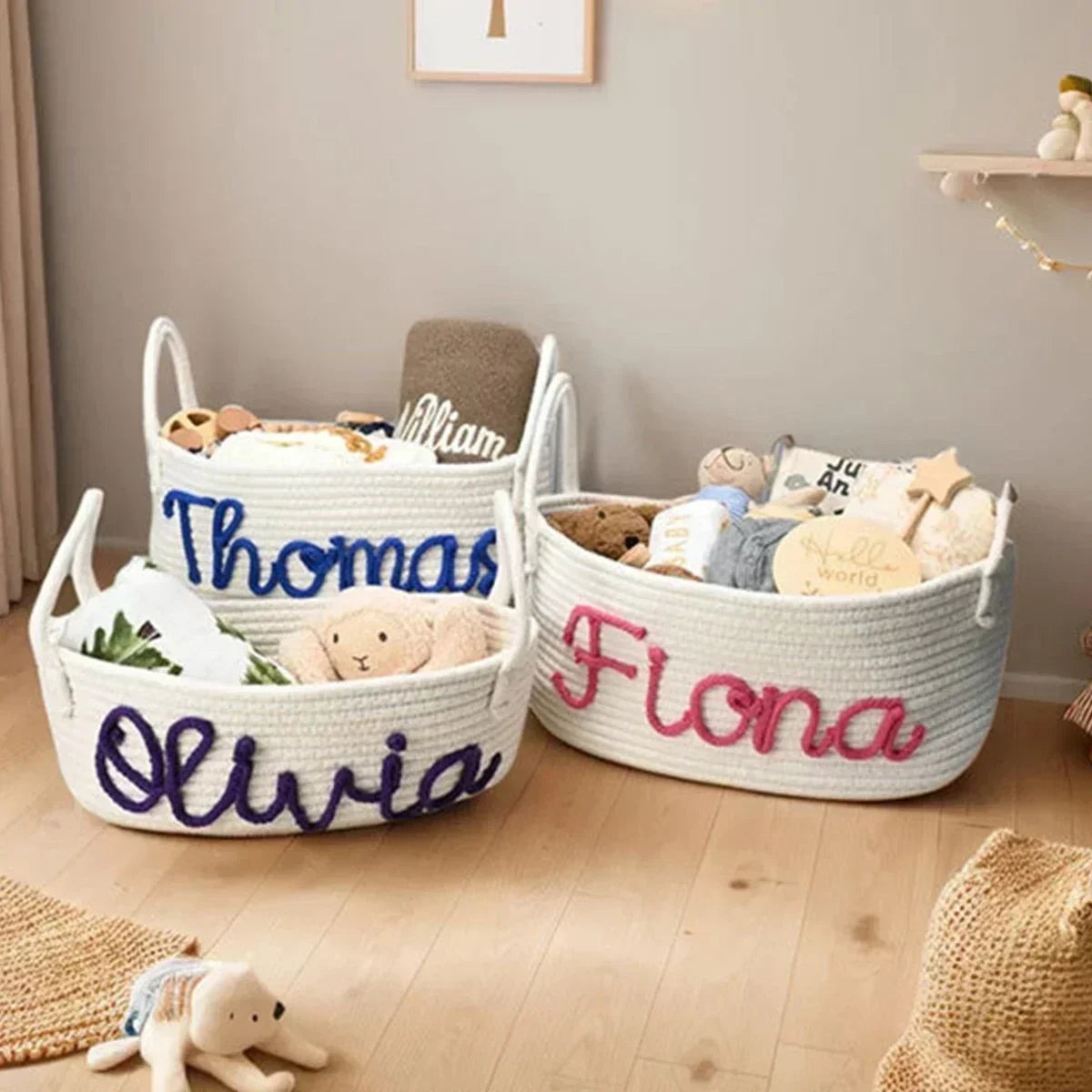 BusyTod Personalized Custom Newborn Name Basket