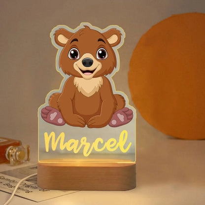 BusyTod Personalized Children Animal Night Light