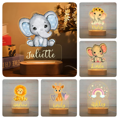 BusyTod Personalized Children Animal Night Light