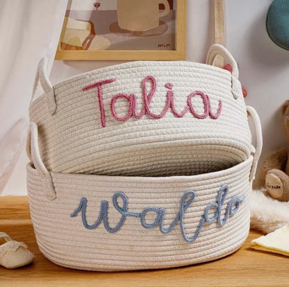 BusyTod Personalized Custom Newborn Name Basket
